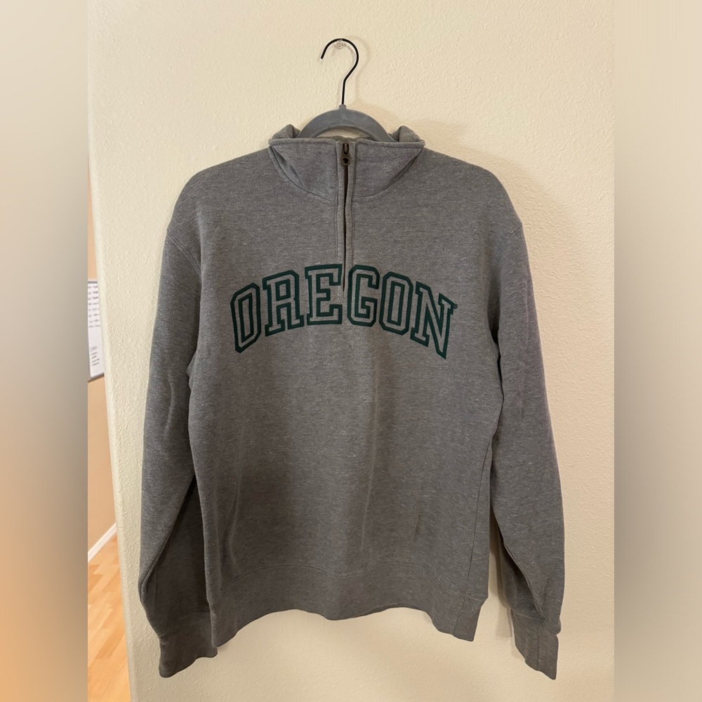 Oregon Ducks grey half zip sweatshirt - Picture 3 of 5